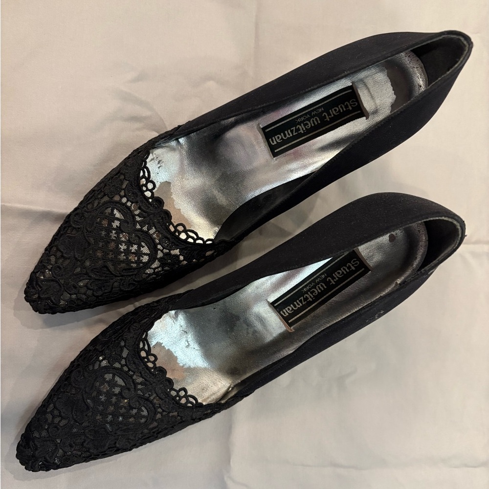 Stuart Weitzman Black Lace Women's Shoes